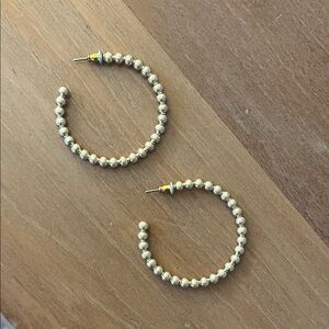 Elegant Gold Beaded Hoop Earrings